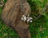 Double Acorn Necklace in Cast Bronze