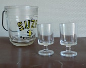 vintage shot glasses, paris,  french, cafe,  ice, spirit, drink, glass,mid century, Vintage glass finds by ancienesthetique on Etsy