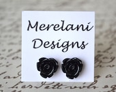 Black Roses . Studs . Rose Studs Collection
