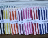 Candy Stripe Bags- 100 Variety of colors for treats, favors, goodie bags, sweets