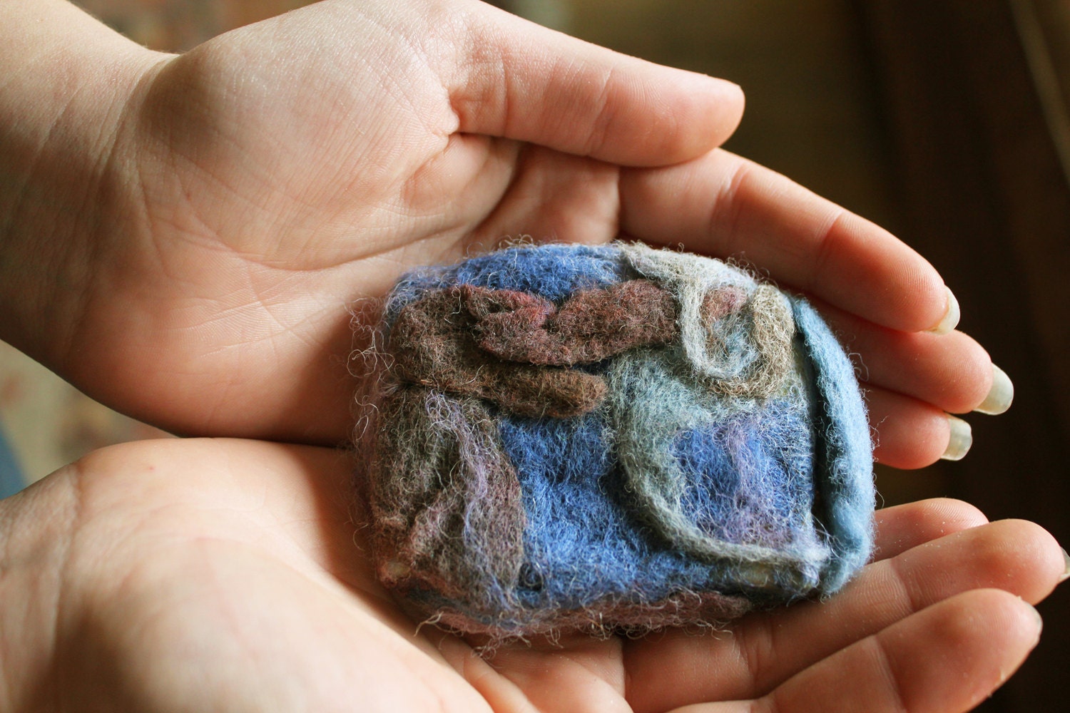 Orangey-Torngy Felted soap