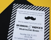 Printable Personalized Invitation- 'Stache Bash Collection