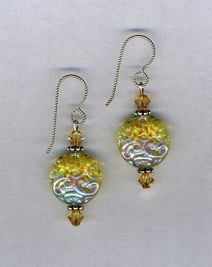 Canary Yellow Glass Bead Earrings-jewelry