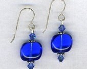 Blue Velvet Glass Bead Earrings-jewelry