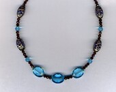Blue Topaz and Garnet Choker-jewelry