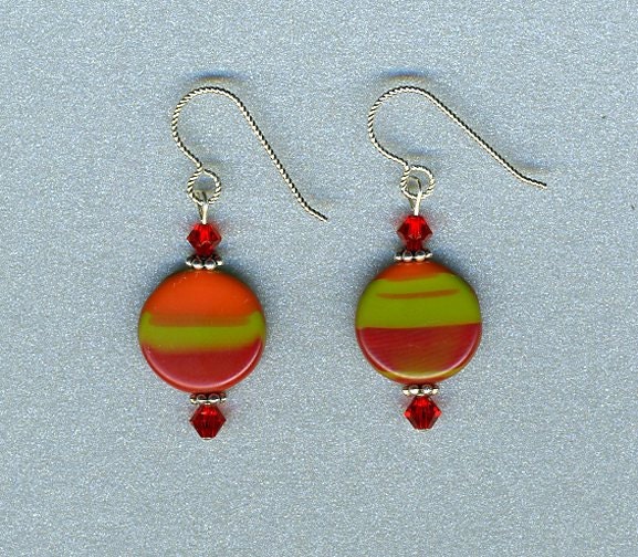 Rainbow Glass Bead Earrings-jewelry