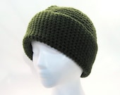Crocheted Beanie Woman's Olive Soft Stretchy Hypoallergenic- "My Boyfriend's" Line, Over-Sized