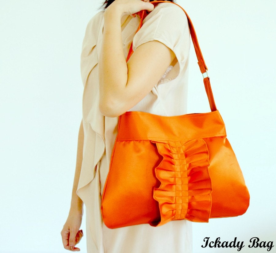 orange satin bag