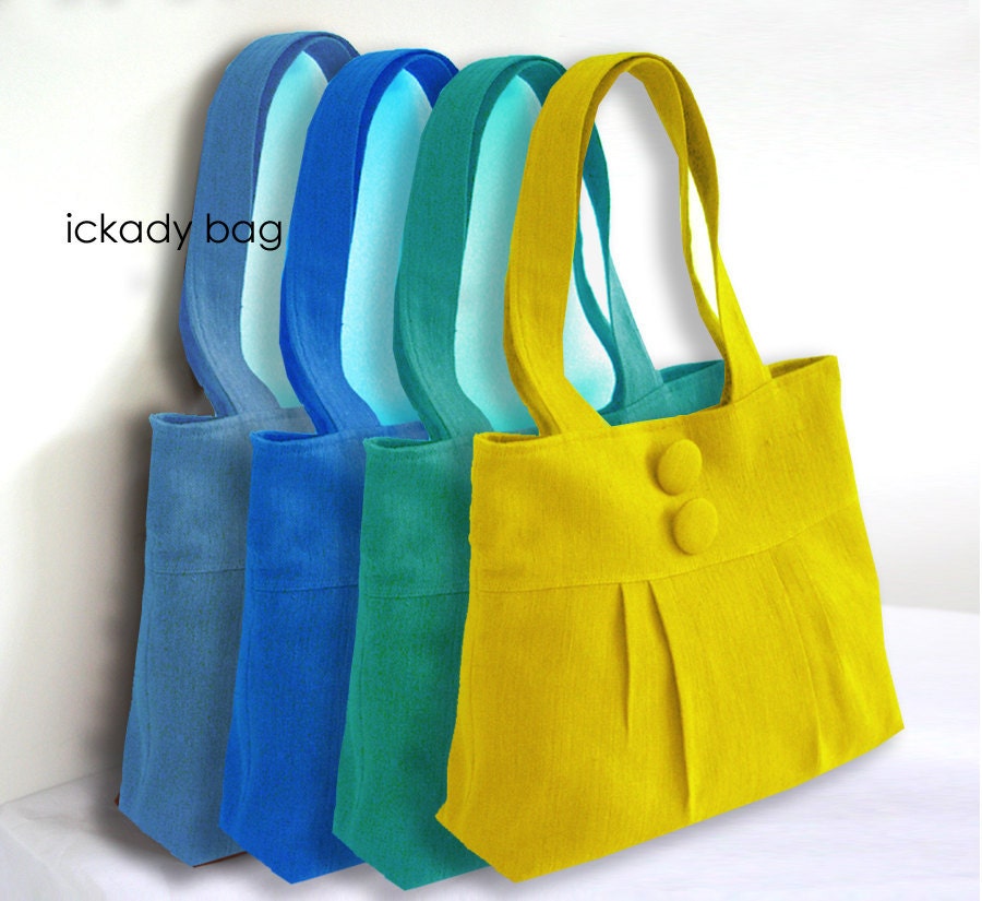 Reserved for WondRWomin - 4 Bridesmaid Gifts - Tote Bags with Two Big Buttons - Personalized Your Bags - 10% off