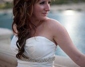 Bridal wedding beaded crystal woven, braided sash/belt.  CLASSIC BRAID