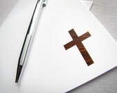 Wood grain cross card - simple, modern Christian card