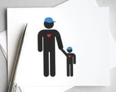 Father's Day card - Daddy's Little Guy - Father and Son greeting card