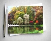 Colorful Autumn Landscape Reflection blank photo card (Radiance)