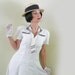 RESERVED--Sailor Dress // 30s Rayon Dress // White Vintage Dress // NO Shipping Charges