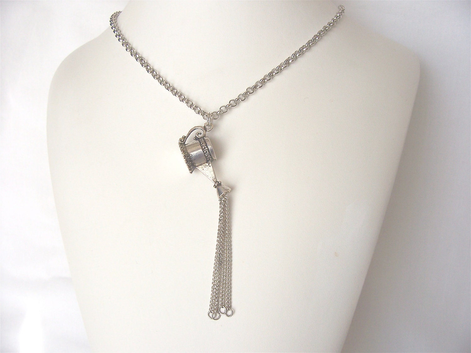 necklace, gardening necklace, watering can necklace, sale, fun jewelry, great gift idea