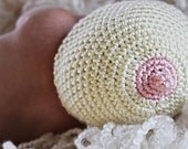 Crochet Boob Baby Beanie  - Breast Cancer Awareness - Boob Hat - Breastfeeding Cap