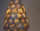 Road Map Table Lamp - Paper Shingles Covered Lantern Light