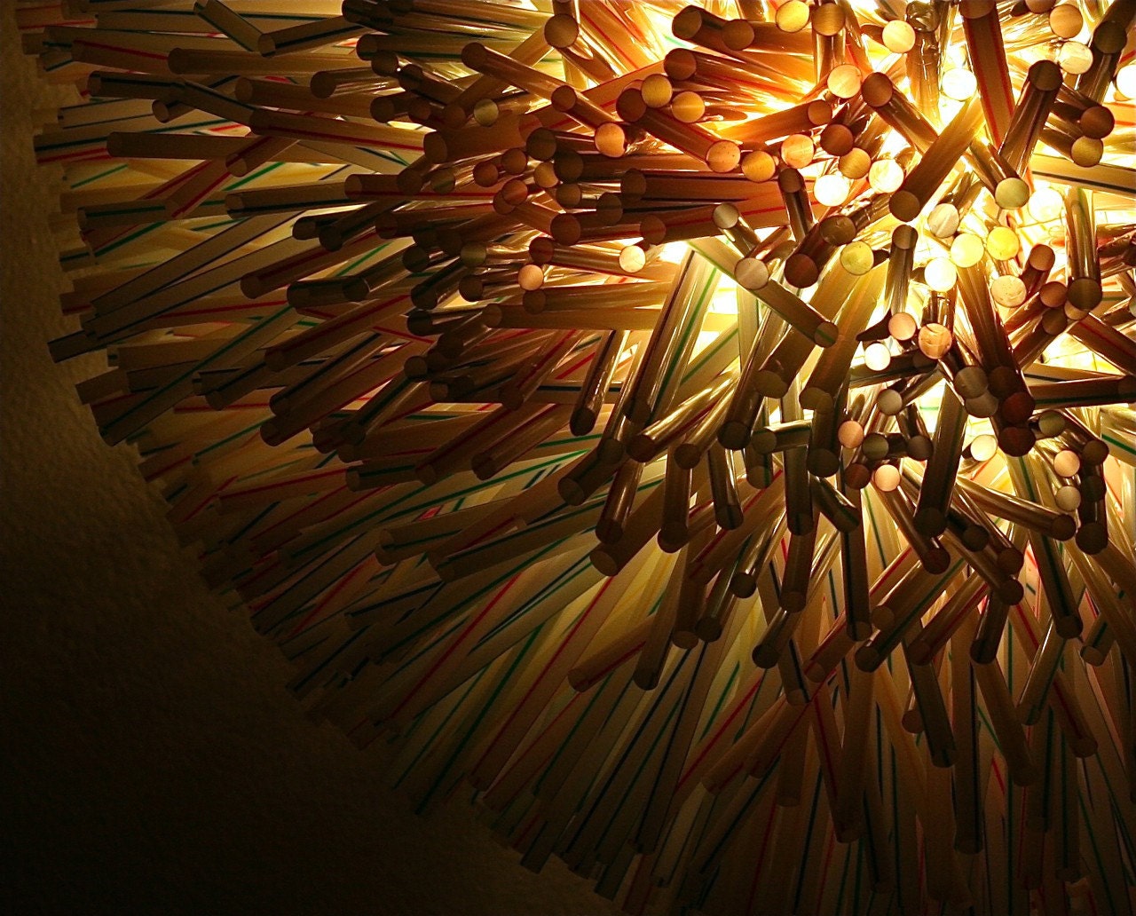 Drinking Straws Wall Sconce - Unique Multi Color Light