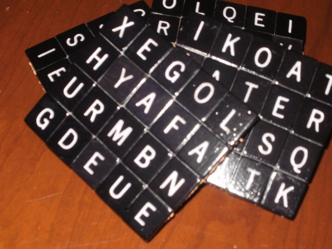 Scrabble Coasters...Rare Black Diamond Tiles...Set of 4...FREE SHIPPING...Full Cork Bottoms NOT Felt