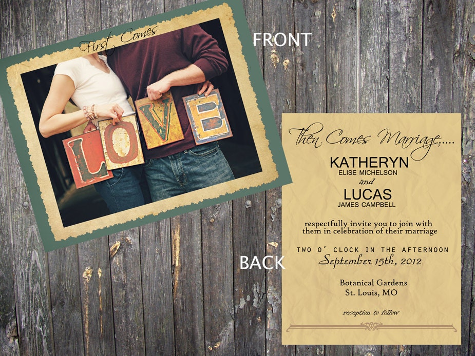 Wedding Invite with Matching Rsvp Postcards