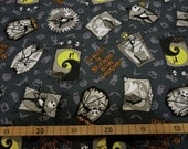 Nightmare Before Christmas  fabric gray color TWO yard  Disney anime printed