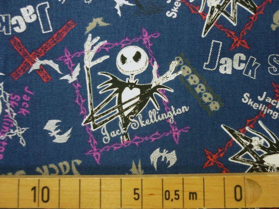 Nightmare Before Christmas fabric right navy blue color half yard ...