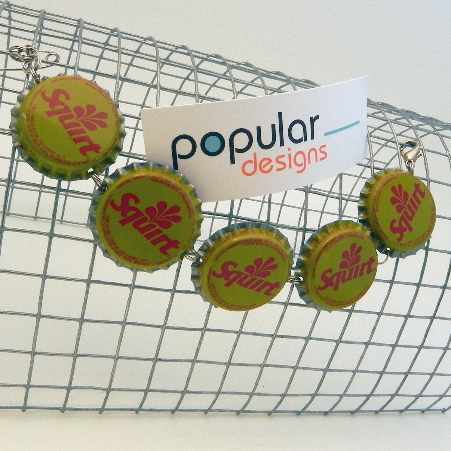 Vintage Squirt Unused Soda Pop Bottle Cap Bracelet