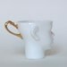 Doll head cups - set of white porcelain and gold artisan cups