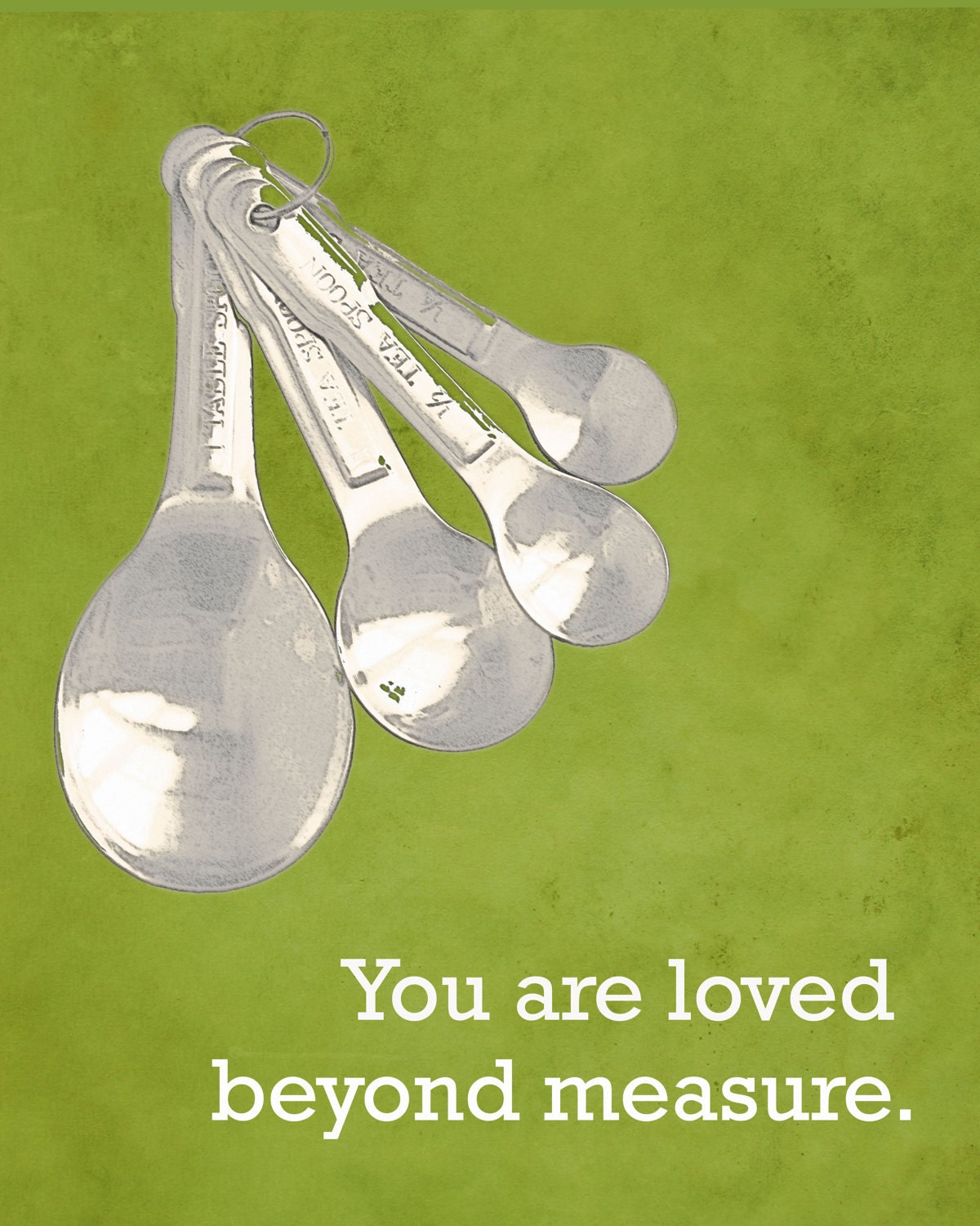 Cooking Kitchen Measuring Spoons Love Measure Art - 16 x 20 art photography print by Dawn Smith