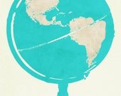 Globe Hello World Travel Map Nursery Typography Dorm decor - 8 x 10 art photography print by Dawn Smith