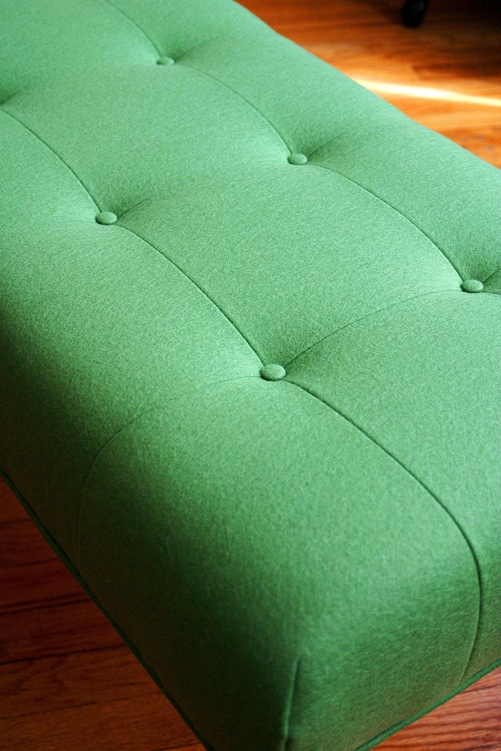 Modern bench in Knoll upholstery (green)