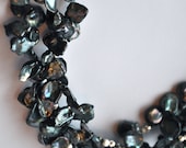 SALE: Triple Strand Blue-Gray Cornflake Pearl Necklace