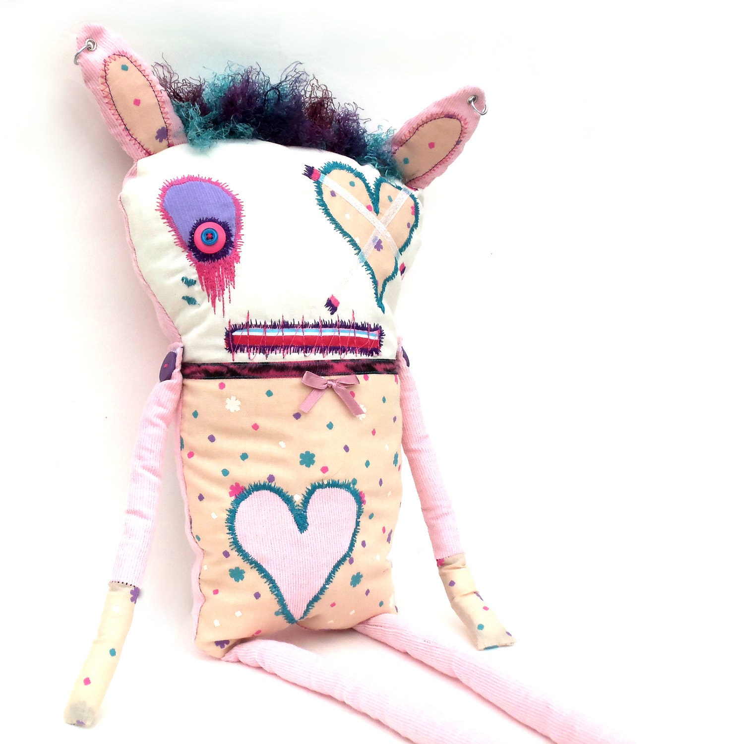 Art Doll Stuffed Plushie Soft Sculpture The Original Handmade Oddling Daisy The Cutie Patootie Zombie Bunny Twins