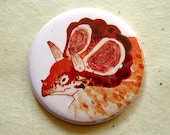 Torosaurus Dinosaur Pocket Mirror Mini Illustration Art 2.25"