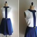 Reserved // Vintage 1960s Mod Scooter Dress Blue and White