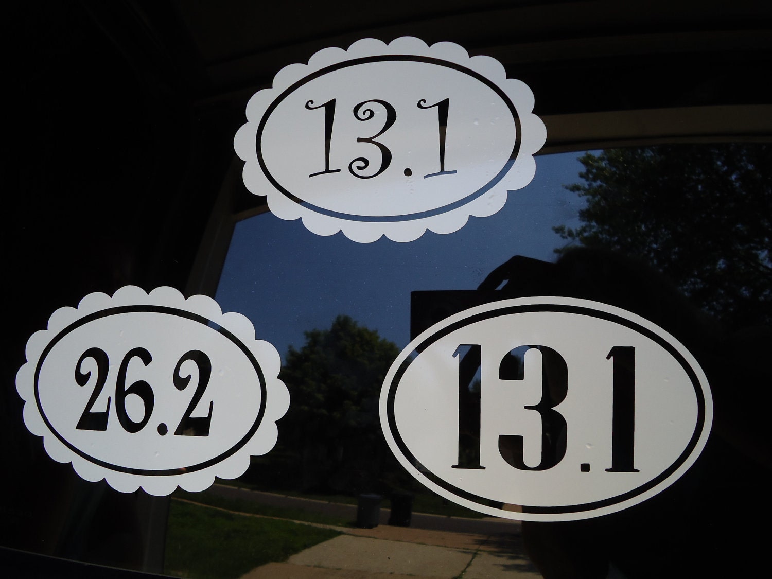 Marathon or half marathon decal. traditional or scalloped.  Choose your font and color.