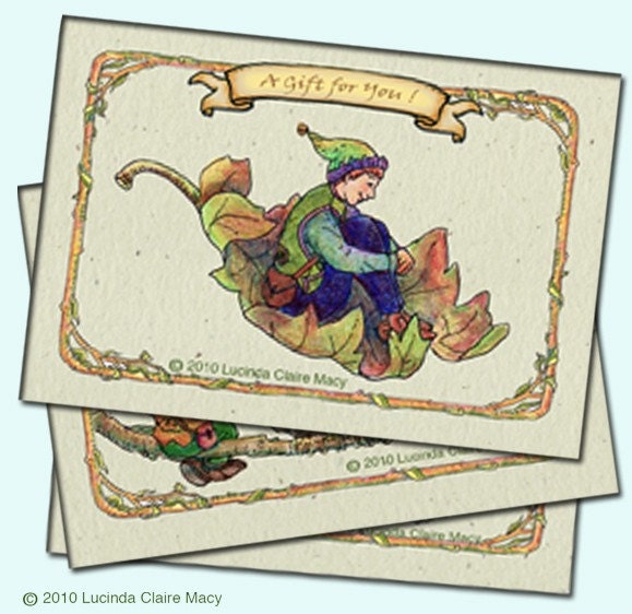 Whimsical gift tags, fairies, elves and wildlife
