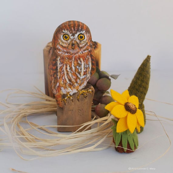 Elf Owl made from Aspen Wood