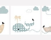 3 TILE DECALS - " Splash About"