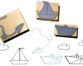 3 rubber stamps - PAPER TOYS