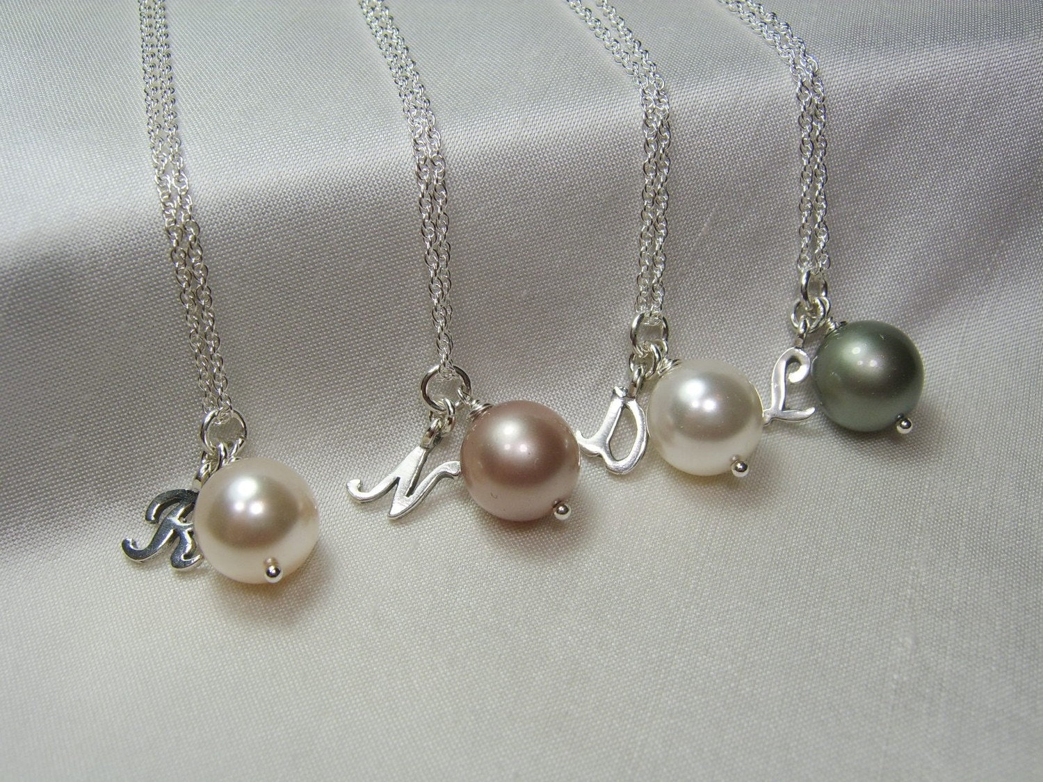 Bridesmaid Necklace - Initial Necklace - Wedding Jewelry