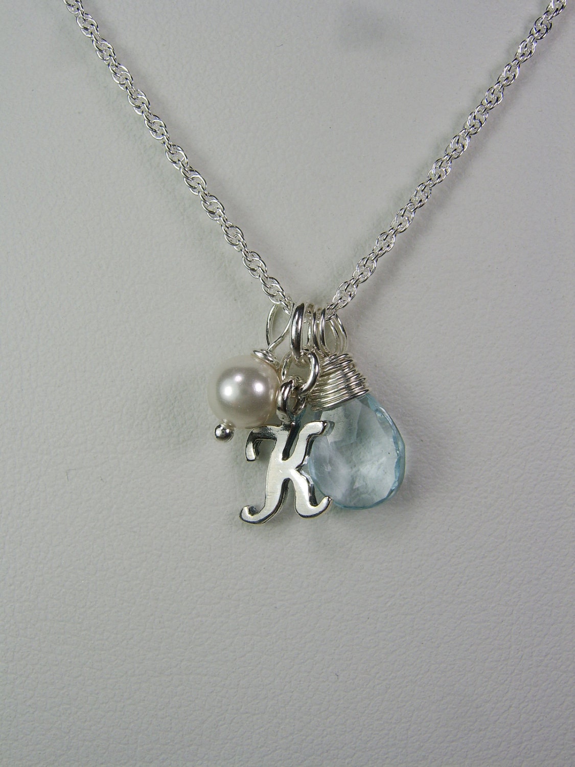 Bridesmaid Initial Necklace - Monogram Bridesmaid Jewelry - Birthstone Gift