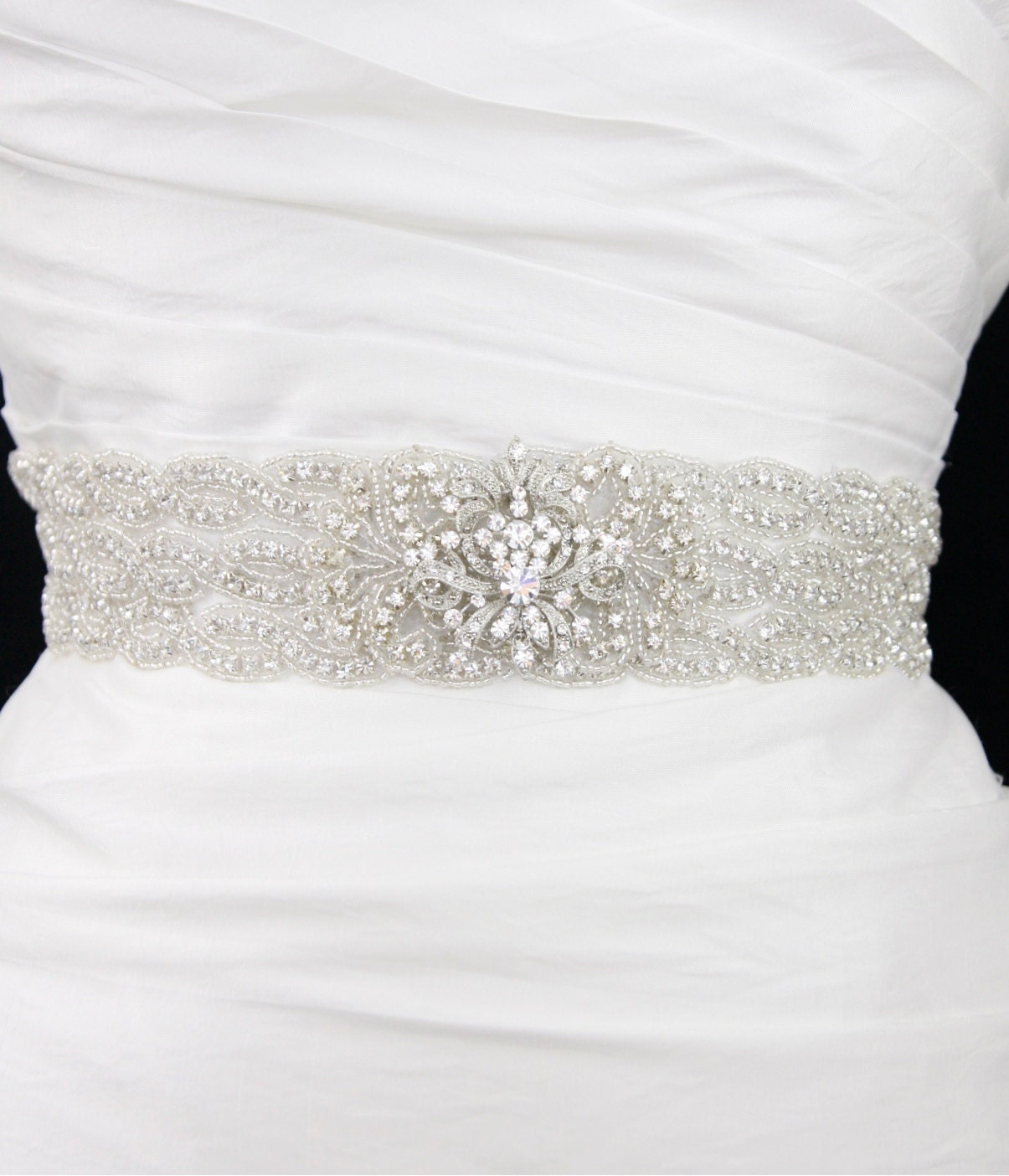 Crystal beaded bridal sash belt- wedding sash