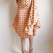 Light Peach Polka Dot maxi skirt, high waisted