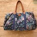 OVERSIZED late 80s vintage FLORAL blue workout travel BAG