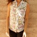 FLORAL collared TANK top 90s twin peaks era sleeveless blouse shirt