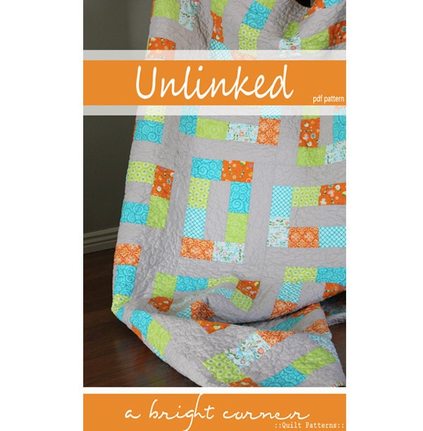 Unlinked - a PDF Quilt Pattern - Baby, Throw and Twin size quilt pattern