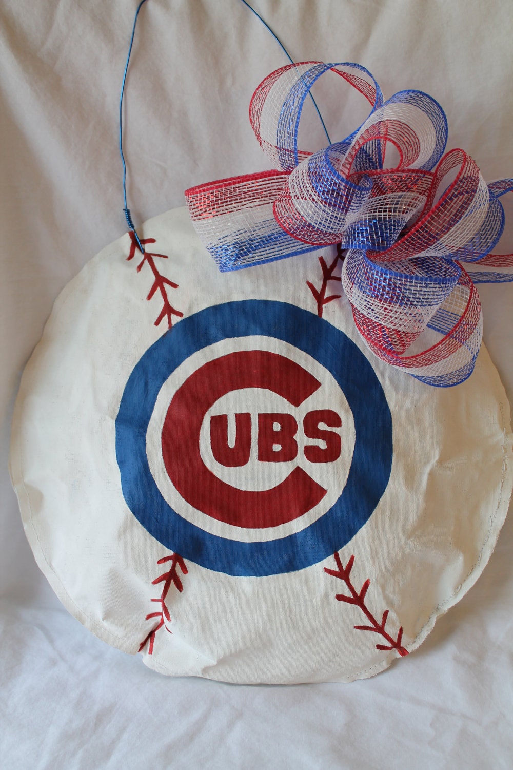 Chicago Cubs Handpainted Baseball Door Hanger-any team available