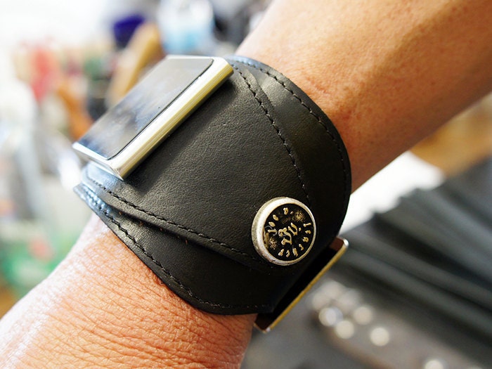 Ipod Nano Leather Watchband - Black