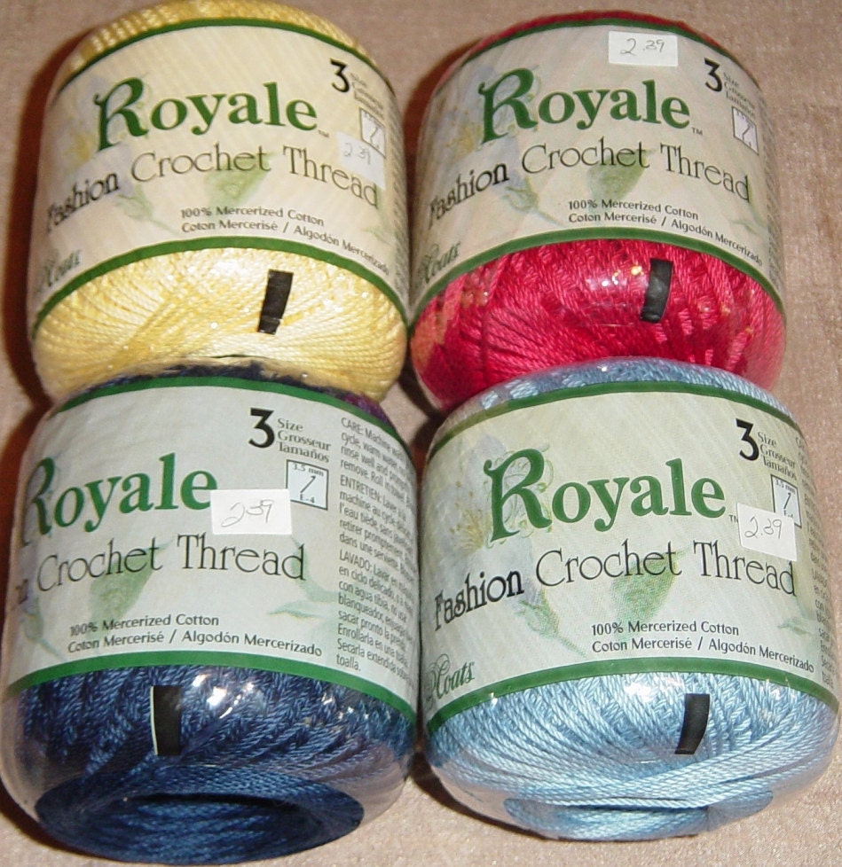 Royale Fashion Crochet Cotton Thread Size 3 Red by YacketUSA